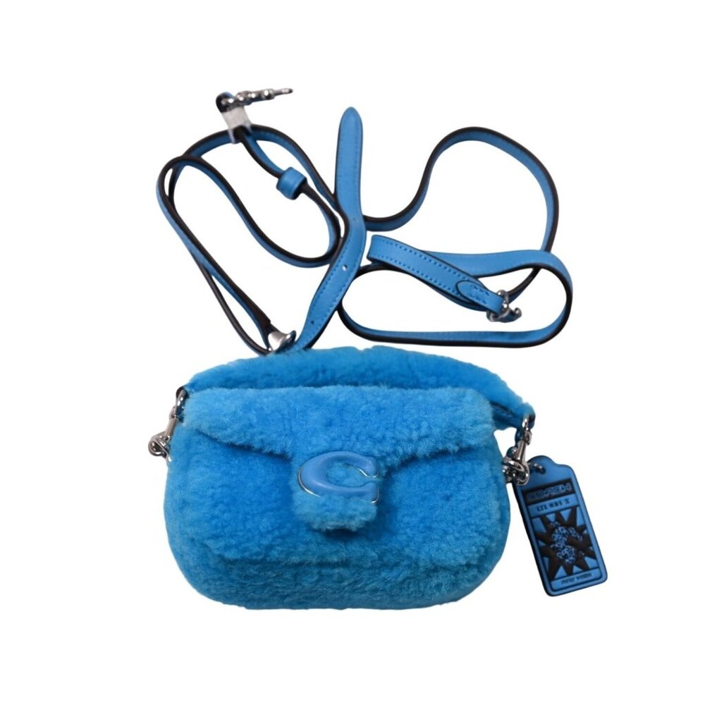 Coach Lil NAS x Drop Tabby 12 Edition Shearling Shoulder Bag in Montero Blue
